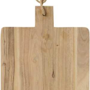 Schneidebrett mit Juteseil viereckig mit Griff Akazienholz