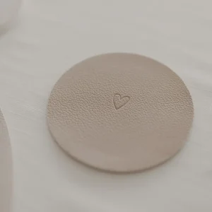 Wendbare Untersetzer Herz 2er Set Creme