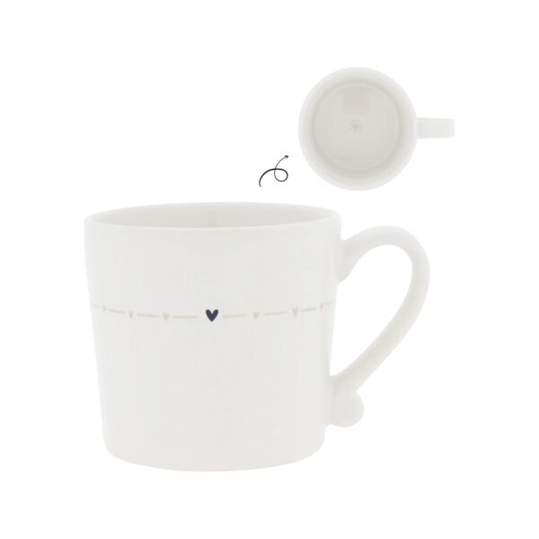 Tasse «Heart Line» weiss mit beiger Herzlinie