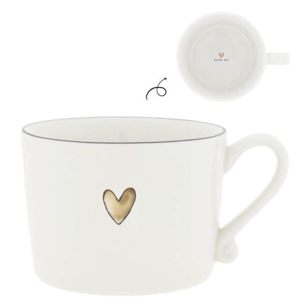 Tasse "Brown Heart" weiss/braun - BC