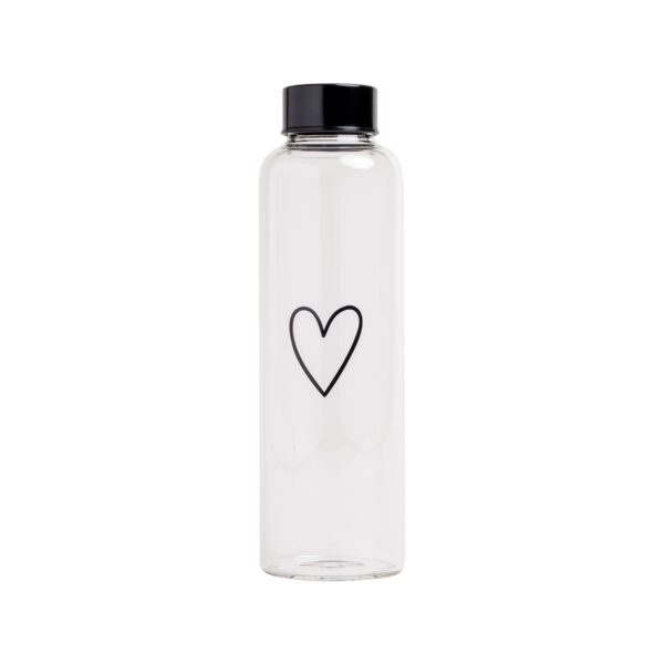 Trinkflasche «Herz» 750 ml aus Glas