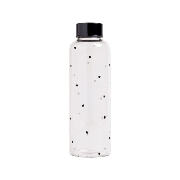 Trinkflasche «Herzen» 500 ml aus Glas